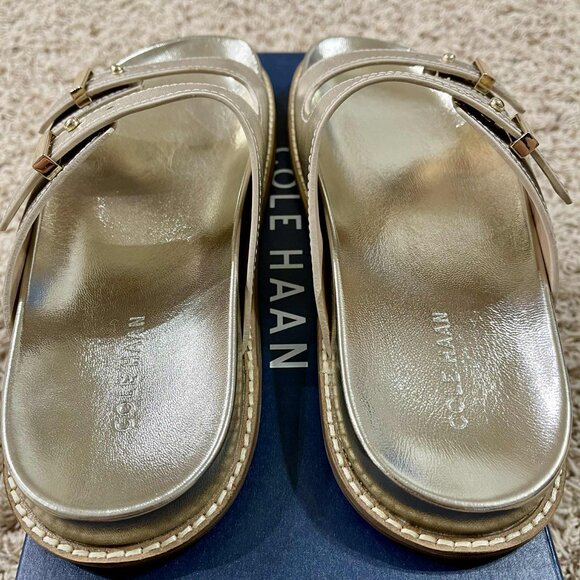 Cole Haan Women's Marisol Footbed Sandals Shoes Gold, Size 8 (New in Box) - Picture 9 of 15